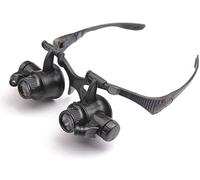 HWSY Loupe 10 Fois 15 Fois 20 Fois 25 Fois Loupe d'éclairage Portable Type de Casque Circuit imprimé Horloges Instruments de précision Réparation Loupe Noir Interesting