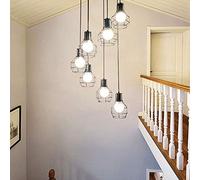 HWSY Lustre,Cuisines Escaliers Chambres Pendant La Lumière Luminaire Bras Réglable Décor Lustre Éclairage LED Plafonniers Suspendus À Encastrer,Noir,7 Têtes Interesting