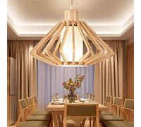 HWSY Lustre de Style Japonais Lampe de Tatami en Bois Personnalité créative Salon Salle à Manger Couloir Porche Lampe d'art en Bois E27 Lustre de Pays Classique en Bois Interesting