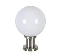 HWSY Pilier extérieur étanche à la Pluie LED Boule Ronde en Acier Inoxydable lampadaire extérieur IP65 étanche Post Lanterne lumière laiteuse Acrylique Blanc Abat-Jour Patio Villa Jardin Balcon Porte
