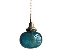 HWSY Rétro Plafonnier Industriel Métal Laiton Verre Clair Boule Abat-Jour Rond Loft Suspension Lampe Suspension en Verre Vintage Vintage E27 Socket Lustre Ferme Éclairage Interesting