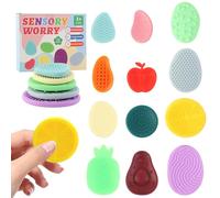 Hwtcjx 12 Pièces Fidget Toys Pierre Sensorielle, Jouets Anti-Stress Pierre D'inquiétude Texturée, Pierres de Jouets Sensoriels Silent Fidget en Silicone, Fidget Toys Anti Stress pour Enfant et Adult