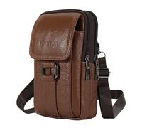 Hwtcjx Étui de Ceinture Pochette Téléphone Holster, Grande Pochette Smartphone, Sacoche Ceinture Homme, Pochette Telephone Portable, Sac Bandoulière Homme, Multi-usages Taille Sac (Café)