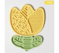 Hwtcjx Tapis de Léchage Chien,Tapis de Lechage pour Chiot Chat,pour Soulager l'anxiété de l'animal,Lickimat Chien avec Ventouse pour Bain,Entraînement,Toilettage,Silicone de Qualité Alimentaire(Jaune)