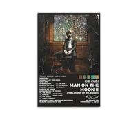 HWUEWQLERJI Poster de l'album Man On The Moon II de Kid Cudi - Art mural vintage - Peinture décorative sur toile pour salon, chambre à coucher - 40 x 60 cm - Style sans cadre
