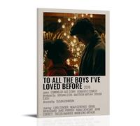 HWUEWQLERJI Poster décoratif vintage avec inscription To All The Boys I've Loved Before - Toile décorative pour salon, chambre à coucher - 30 x 45 cm - Style cadre