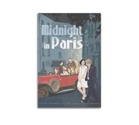 HWUEWQLERJI Poster mural vintage de minuit à Paris - Impression sur toile décorative pour salon, chambre à coucher, 50 x 75 cm, style sans cadre