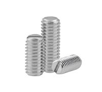 HWWW 10/20/ 50pcs M2 M2.5 M3 M4 M5 M6 M8 304 vis de réglage à tête fendue en acier inoxydable jeu de pointe plate vis sans tête vis de réglage(4mm,M2.5 (50pcs))