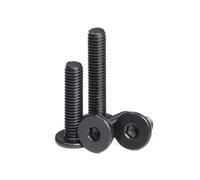 HWWW Boulon à vis à tête Allen en acier inoxydable noir, 10 à 50 pièces, M2 M2.5 M3 M4 M5 M6, douille hexagonale Ultra fine, très basse, à tête plate(4mm,M2 (50pcs))