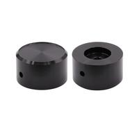 HWWW Bouton de potentiomètre de Volume en Aluminium 38 x 22 mm, Capuchon de Bouton de Commande du Son for Platine Vinyle/Radio(Black)