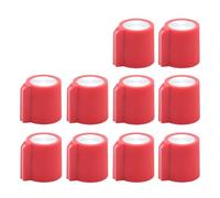 HWWW Bouton de réglage en Plastique 14 x 16 mm, Capuchon de Miroir, Trou d'axe en Laiton de 6,4 mm, Lot de 10(Red)