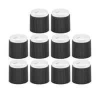 HWWW Bouton de réglage en Plastique 18 x 20 mm, Insert en Laiton 6,4 mm, Lot de 10(Black)