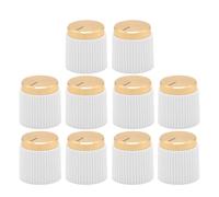 HWWW Bouton de réglage en Plastique 18 x 20 mm, Insert en Laiton 6,4 mm, Lot de 10(White)