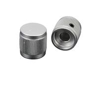 HWWW Bouton de Volume en Aluminium, 1 pièce, diamètre 15mm, Hauteur 15mm, Bouton de potentiomètre d'amplificateur(Silver)