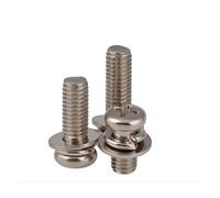 HWWW GB9074.8 vis à tête Ronde nickelée en Acier au Carbone Trois vis combinées M2 M3 M4 M5 M6(M3X8 250pcs)