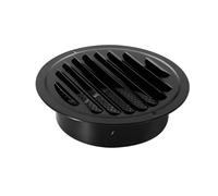 HWWW Grille d'aération ronde noire en acier inoxydable de 70 à 200 mm for hotte de cuisinière, tuyau d'évacuation for ventilation murale extérieure(200mm)