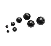 HWWW Perles rondes en verre cristal noir de 4/6/8/10/12/14/16 mm avec trou traversant for la fabrication de bijoux et de bracelets.(OD 14mm,1pc)