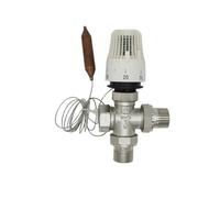 HWWW Robinet thermostatique Droit 2/3 Voies for radiateur, régulateur de température for système de Chauffage, économie d'énergie, 30-70 degrés, DN15-DN32, Laiton(C-DN20)