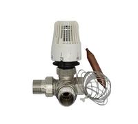 HWWW Robinet thermostatique Droit 2/3 Voies for radiateur, régulateur de température for système de Chauffage, économie d'énergie, 30-70 degrés, DN15-DN32, Laiton(B-DN20)