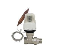 HWWW Robinet thermostatique Droit 2/3 Voies for radiateur, régulateur de température for système de Chauffage, économie d'énergie, 30-70 degrés, DN15-DN32, Laiton(D-DN32)