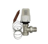 HWWW Robinet thermostatique Droit 2/3 Voies for radiateur, régulateur de température for système de Chauffage, économie d'énergie, 30-70 degrés, DN15-DN32, Laiton(A-DN25)