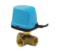 HWWW Vanne à Bille électrique en Laiton, DN15/20/25/32/40 AC220V DC12V/24V/5V, 2/3 Voies, Trois Fils, Deux Commandes, électrovanne 2 Voies et 3 Voies(DN20,AC220V,3-Way)