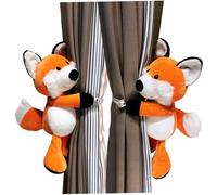 HWXZUUO 2pcs Rideaux de Rideaux 7, 9 Pouces Cartoon Animal Tiebacks avec Bande élastique décoration de Chambre à Renard Mignon pour Le Salon la pépinière