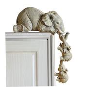 HWXZUUO Figurines d'éléphants Ensemble de 3 d'éléphant Mère 2 bébés Suspendus Sculpture de Bord décorations intérieures 12x7x14cm