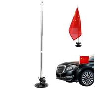 HWXZUUO Telescopic Flag Pole Car Flag Pole Holder with Air Suction Mount Outdoor Suction Cup Holder for Car, Truck, Boat and Vehicle