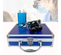 HWYYLXS Loupes Dentaires Frontales avec Lampe Frontale LED 3 W, Loupe Binoculaire avec Grossissement 2,5X/3,5X en Option, Distance De Travail 320-420 Mm, Conception Ergonomique Blue-2.5X