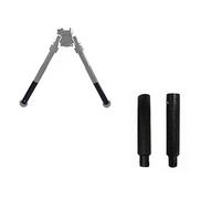 HWZ 2017 9" inch to 11.8" inch Tactical Bipod Adjustable Extension Quick Detach Picatinny Mount Sniper Hunting (Black) with Spikes Extra Extension Legs (V8-Legs-Black)