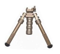 HWZ 2017 CNC 6.5" inch to 9" inch Tactical Bipod Adjustable Extension Quick Detach Picatinny Rail Mount Sniper Hunting with QD Mount and Metal 360° Revolving Design DE