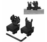 HWZ 2018 Arrival Tactical Flip Up Iron Sights Front and Rear Sight BUIS Set Picatinny Mount Base for Rifle
