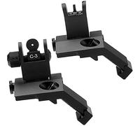 HWZ New Tactial Front and Real Flip Up 45 Degree Offset Rapid Transition Backup Iron Sight for AR15