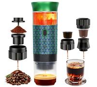 HX HECLX Coffret cadeau cafetière pour camping, machine à expresso électrique portable alimentée par piles, cafetière rechargeable auto-chauffante pour camping-car, randonnée (mélange vert noir)