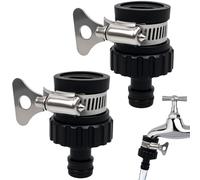 HX-pyahgtv Hosepipe Lot de 2 raccords de tuyau universels en acier inoxydable pour camping, jardin, cuisine, salle de bain avec poignée en caoutchouc