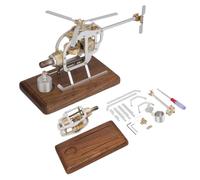 HX15 - Modèle de moteur Stirling - Moteur d'hélicoptère mécanique fonctionnel - Kit de modélisation à monter soi-même - Cadeau pour les ingénieurs en mécanique et les amateurs d'aviation (version kit)