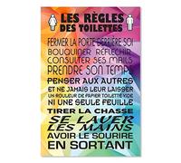 HXA DECO Affiche, Les règles des WC 3-40x60cm - made in France