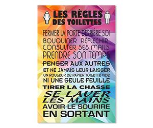 HXA DECO Affiche, Les règles des WC 3-40x60cm - made in France