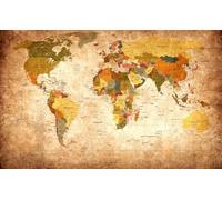 HXA DECO - Decoration Murale, Decoration Chambre Art Mural Tableau Deco, Tableau Carte du Monde Ton orangé - 80x50 cm