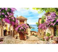 HXA DECO - Decoration Murale, Decoration Chambre Art Mural Tableau Deco, Tableau Paysage de Côme illustré - 80x50 cm