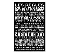 HXA DECO - Decoration Murale, Les règles de la maison 1, Tableau Deco, Tableau cuisine, fabrication française, 50x80 cm