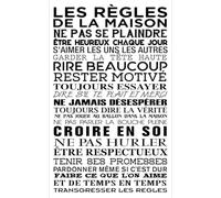 HXA DECO - Decoration Murale pour la Maison, Les règles de la Maison 2, Tableau Cuisine, Fabrication française, 50x80 cm