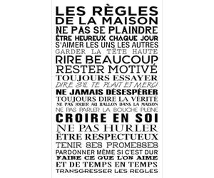 HXA DECO - Decoration Murale pour la Maison, Les règles de la Maison 2, Tableau Cuisine, Fabrication française, 50x80 cm