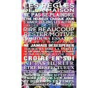 HXA DECO - Tableau Deco Home, Les règles de la Maison 3, Tableau Cuisine, Fabrication française, 50x80 cm
