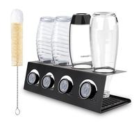 HXC-BLG Soda Stream Lot de 4 porte-bouteilles en acier inoxydable avec support de couvercle pour bouteilles SodaStream Crystal & Emil