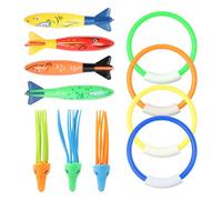 HXC Jeux Piscine 11 Pièces Jouet Piscine Enfant avec Anneaux de Plongée Torpedo Bandits Jouets de Plongée Squid pour L'Entraînement sous-Marin Les Fêtes de Piscine Jouet sous Eau été Jeux