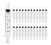 HXC Seringue en plastique de 3 ml, 24 pièces seringue de colostrum avec couvercle, seringue d'alimentation, seringue jetable, paquet individuel, seringue de 2 ml stérile pour nouveau-né, alimentation