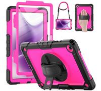 HXCASEAC Coque pour Samsung Galaxy Tab A11+ Plus 11" avec Protecteur d'écran/dragonne/Porte-Stylo, Robuste Antichoc pour Samsung A11 Plus Tablet Case - Rose