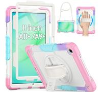 HXCASEAC Coque pour Samsung Galaxy Tab A11+ Plus 11", Protection avec Protecteur d'écran, dragonne, Porte-Stylo, Robuste et résistante aux Chocs pour Tablette Samsung A11 Plus - Rose Arc-en-Ciel